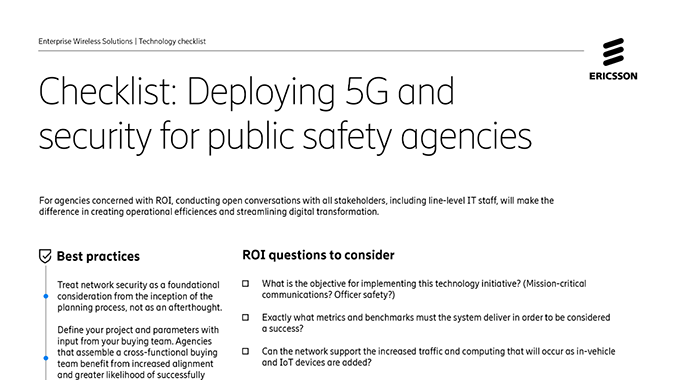 Screenshot of public safety checklist.